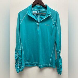 Columbia Womens Top - Teal Half Zip Active Shirt Size XL